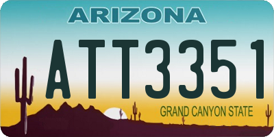AZ license plate ATT3351
