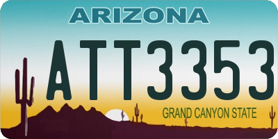 AZ license plate ATT3353