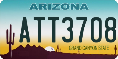AZ license plate ATT3708