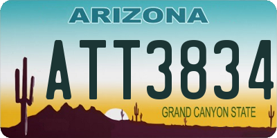 AZ license plate ATT3834