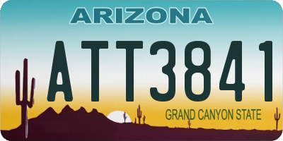 AZ license plate ATT3841