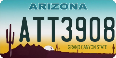 AZ license plate ATT3908