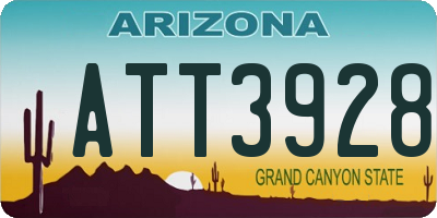 AZ license plate ATT3928