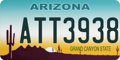 AZ license plate ATT3938