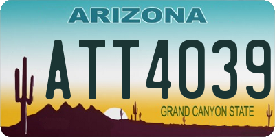 AZ license plate ATT4039