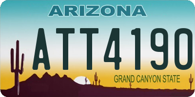 AZ license plate ATT4190