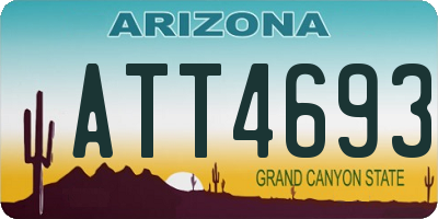 AZ license plate ATT4693