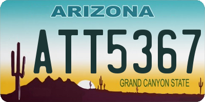 AZ license plate ATT5367