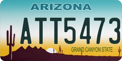 AZ license plate ATT5473