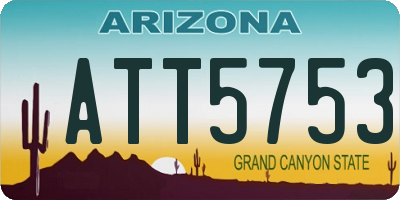 AZ license plate ATT5753