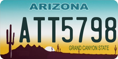 AZ license plate ATT5798