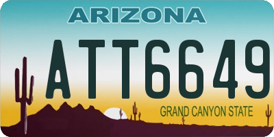AZ license plate ATT6649