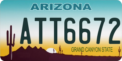 AZ license plate ATT6672