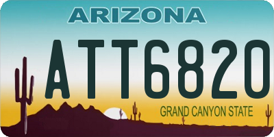 AZ license plate ATT6820