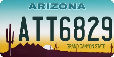 AZ license plate ATT6829