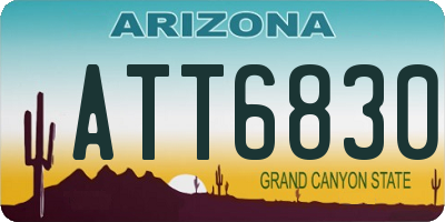 AZ license plate ATT6830