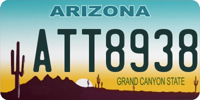 AZ license plate ATT8938