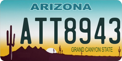 AZ license plate ATT8943