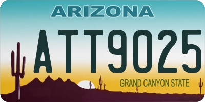 AZ license plate ATT9025