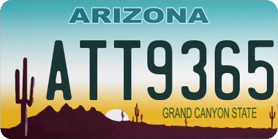 AZ license plate ATT9365