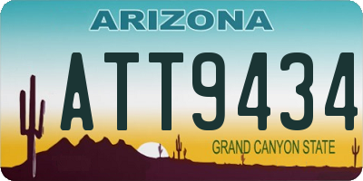 AZ license plate ATT9434