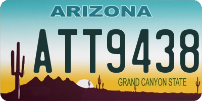 AZ license plate ATT9438
