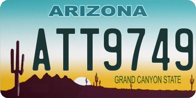 AZ license plate ATT9749