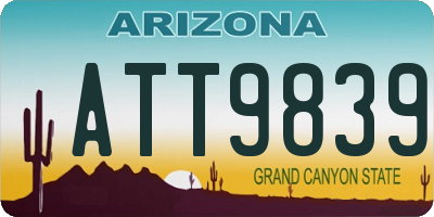 AZ license plate ATT9839