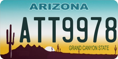 AZ license plate ATT9978