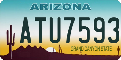 AZ license plate ATU7593