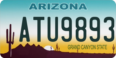 AZ license plate ATU9893
