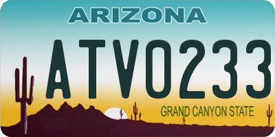 AZ license plate ATV0233