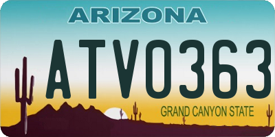 AZ license plate ATV0363