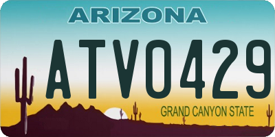 AZ license plate ATV0429