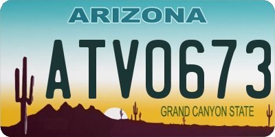 AZ license plate ATV0673