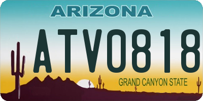 AZ license plate ATV0818