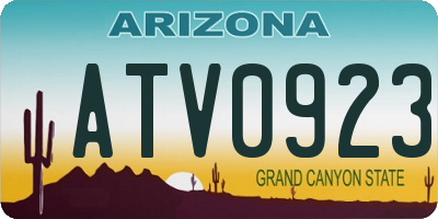 AZ license plate ATV0923
