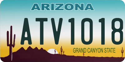 AZ license plate ATV1018