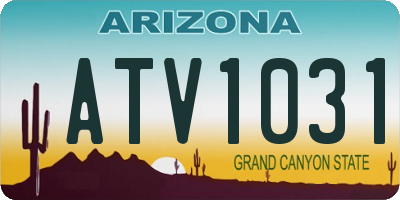 AZ license plate ATV1031