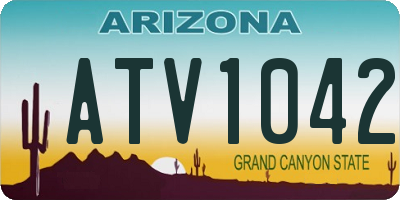 AZ license plate ATV1042
