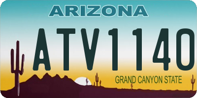 AZ license plate ATV1140