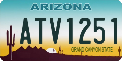 AZ license plate ATV1251