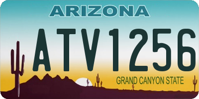 AZ license plate ATV1256