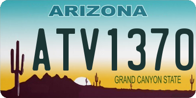 AZ license plate ATV1370