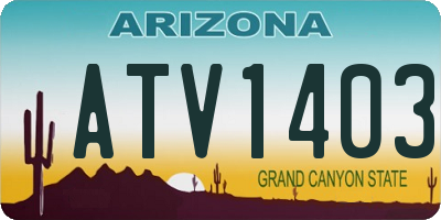 AZ license plate ATV1403