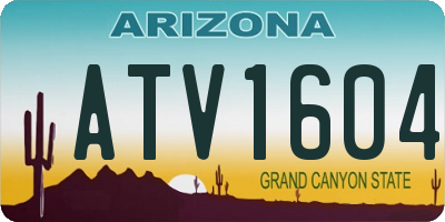 AZ license plate ATV1604