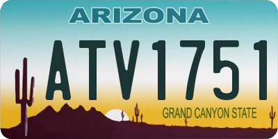 AZ license plate ATV1751