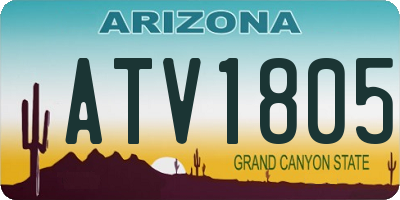 AZ license plate ATV1805