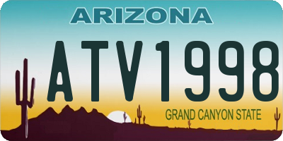 AZ license plate ATV1998