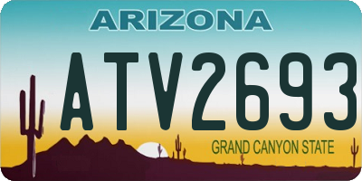 AZ license plate ATV2693